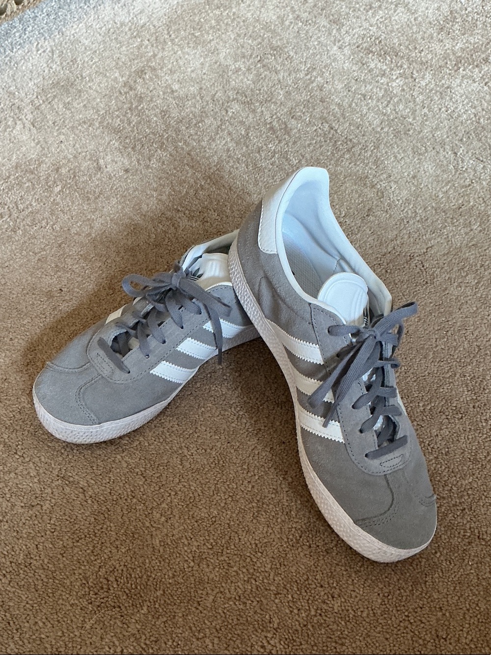 adidas Suede Low-Top Sneakers in Gray and White